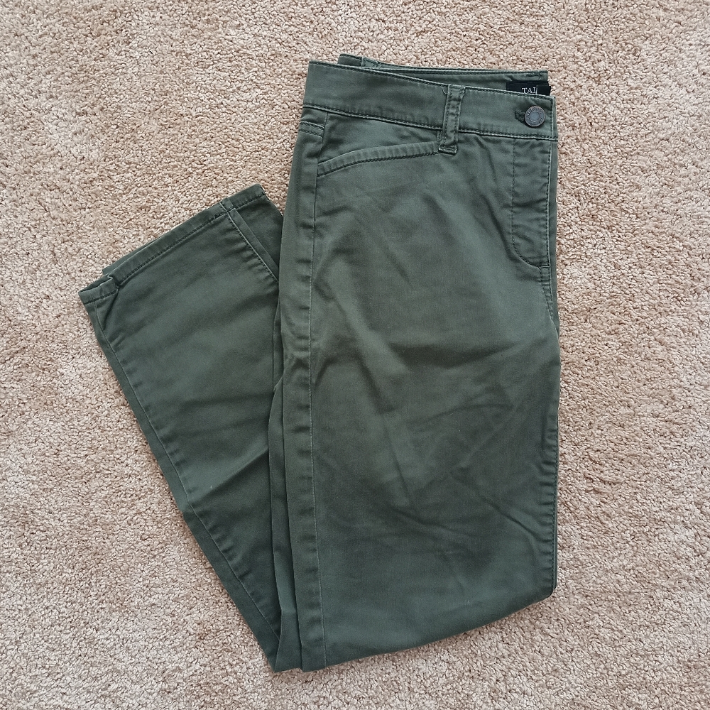 Talbots Petites Pants | sz 4P, Army Green, tapered leg